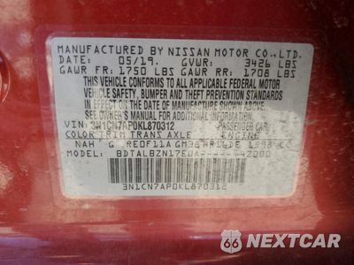 Zdjęcie 14 z 14 samochodu: 2019 NISSAN VERSA S VIN:3N1CN7AP0KL870312 - miniatura