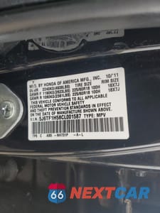 Zdjęcie 14 z 14 samochodu: 2012 HONDA CROSSTOUR EXL VIN:5J6TF1H58CL001587 - miniatura