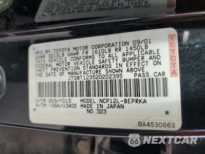 Zdjęcie 12 z 12 samochodu: 2002 TOYOTA ECHO VIN:JTDBT123520202395 - miniatura