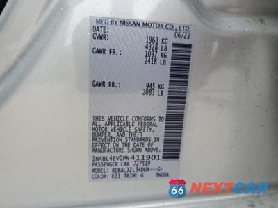 Zdjęcie 12 z 12 samochodu: 2023 NISSAN ALTIMA SL VIN:1N4BL4EV0PN411901 - miniatura