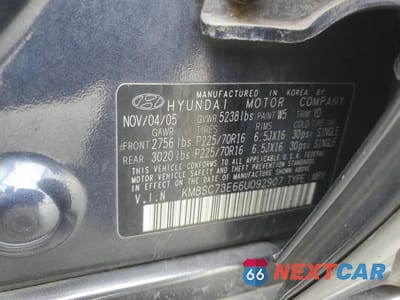 Zdjęcie 13 z 13 samochodu: 2006 HYUNDAI SANTA FE GLS VIN:KM8SC73E66U092907 - miniatura
