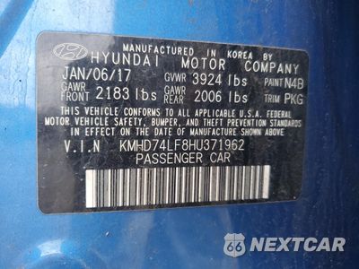 Zdjęcie 13 z 13 samochodu: 2017 HYUNDAI ELANTRA SE VIN:KMHD74LF8HU371962 - miniatura