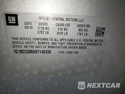 Zdjęcie 12 z 12 samochodu: 2017 CHEVROLET CRUZE LS VIN:1G1BC5SM6H7148436 - miniatura