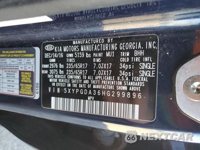 Zdjęcie 15 z 15 samochodu: 2017 KIA SORENTO LX VIN:5XYPGDA36HG299896 - miniatura
