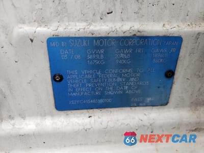 Zdjęcie 14 z 14 samochodu: 2008 SUZUKI SX4 CONVENIENCE VIN:JS2YC415485110100 - miniatura