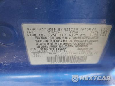 Zdjęcie 14 z 14 samochodu: 2015 NISSAN VERSA VIN:3N1CN7ATXFL854592 - miniatura