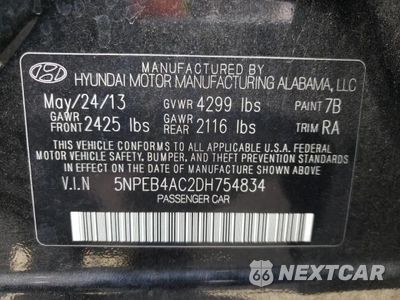 Zdjęcie 10 z 10 samochodu: 2013 HYUNDAI SONATA GLS VIN:5NPEB4AC2DH754834 - miniatura