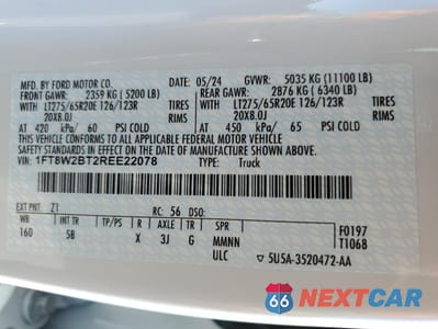 Zdjęcie 14 z 14 samochodu: 2024 FORD F250 SUPER DUTY VIN:1FT8W2BT2REE22078 - miniatura