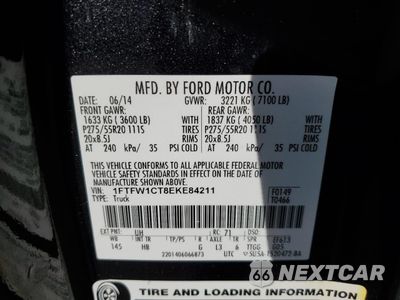 Zdjęcie 14 z 14 samochodu: 2014 FORD F150 SUPERCREW VIN:1FTFW1CT8EKE84211 - miniatura