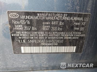 Zdjęcie 12 z 13 samochodu: 2017 HYUNDAI SONATA SE VIN:5NPE24AF5HH522650 - miniatura