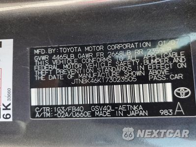 Zdjęcie 14 z 14 samochodu: 2007 TOYOTA CAMRY LE VIN:JTNBK46K173023505 - miniatura