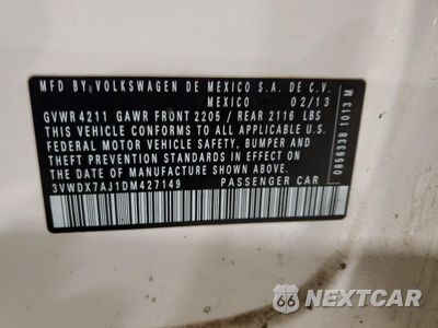 Zdjęcie 14 z 14 samochodu: 2013 VOLKSWAGEN JETTA SE VIN:3VWDX7AJ1DM427149 - miniatura