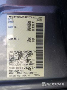 Zdjęcie 12 z 12 samochodu: 2017 NISSAN ALTIMA 2.5 VIN:1N4AL3AP4HC260734 - miniatura