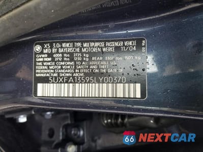 Zdjęcie 12 z 12 samochodu: 2005 BMW X5 3.0I VIN:5UXFA13595LY00370 - miniatura