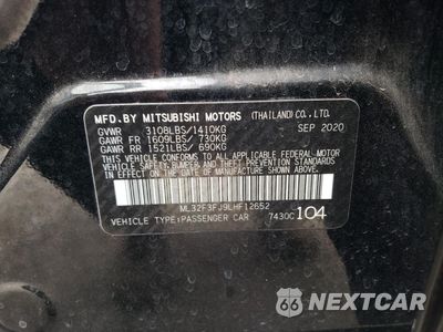 Zdjęcie 13 z 13 samochodu: 2020 MITSUBISHI MIRAGE G4 ES VIN:ML32F3FJ9LHF12652 - miniatura