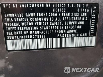 Zdjęcie 12 z 12 samochodu: 2015 VOLKSWAGEN JETTA BASE VIN:3VW1K7AJ6FM278922 - miniatura