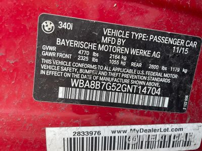 Zdjęcie 10 z 11 samochodu: 2016 BMW 340 XI VIN:WBA8B7G52GNT14704 - miniatura