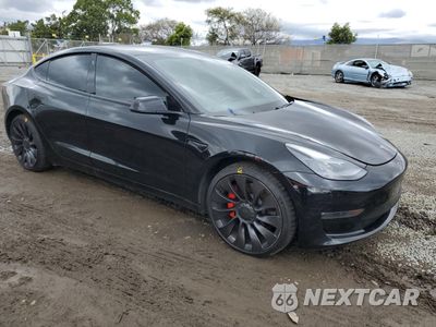 Czwarte zdjęcie samochodu z boku: 2021 TESLA MODEL 3 VIN:5YJ3E1EC0MF075439 - miniatura