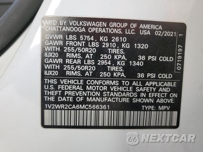 Zdjęcie 13 z 14 samochodu: 2021 VOLKSWAGEN ATLAS SE VIN:1V2WR2CA6MC566361 - miniatura