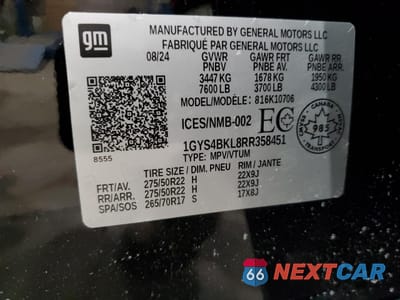 Zdjęcie 12 z 12 samochodu: 2024 CADILLAC ESCALADE PREMIUM LUXURY VIN:1GYS4BKL8RR358451 - miniatura