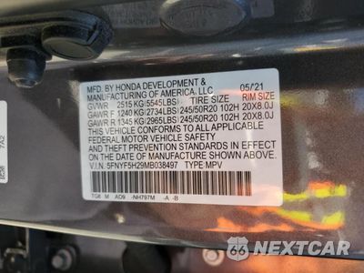 Zdjęcie 13 z 14 samochodu: 2021 HONDA PILOT SE VIN:5FNYF5H29MB038497 - miniatura