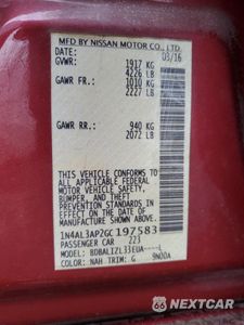 Zdjęcie 12 z 14 samochodu: 2016 NISSAN ALTIMA 2.5 VIN:1N4AL3AP2GC197583 - miniatura