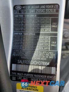 Zdjęcie 13 z 13 samochodu: 2013 LAND ROVER LR2 HSE VIN:SALFR2BGXDH378994 - miniatura