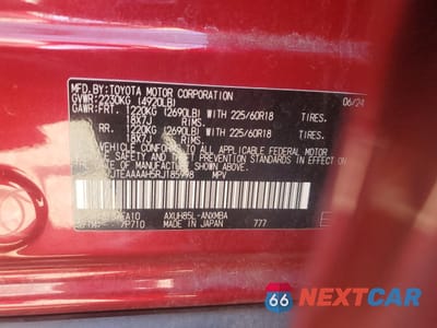 Zdjęcie 13 z 13 samochodu: 2024 TOYOTA VENZA LE VIN:JTEAAAAH5RJ185998 - miniatura