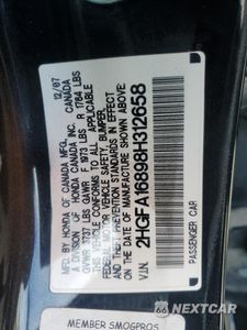 Zdjęcie 13 z 13 samochodu: 2008 HONDA CIVIC EX VIN:2HGFA16898H312658 - miniatura