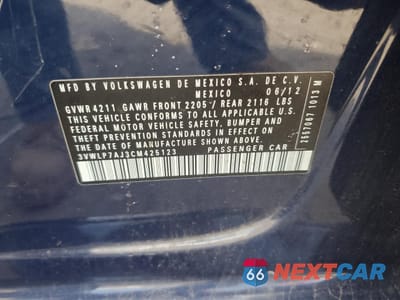 Zdjęcie 12 z 12 samochodu: 2012 VOLKSWAGEN JETTA SEL VIN:3VWLP7AJ3CM425123 - miniatura