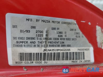 Zdjęcie 12 z 12 samochodu: 1993 MAZDA MX-5 MIATA VIN:JM1NA3518P0412165 - miniatura