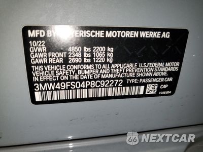 Zdjęcie 12 z 12 samochodu: 2023 BMW M340I VIN:3MW49FS04P8C92272 - miniatura
