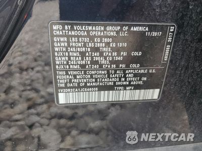 Zdjęcie 15 z 16 samochodu: 2018 VOLKSWAGEN ATLAS SE VIN:1V2DR2CA1JC546005 - miniatura