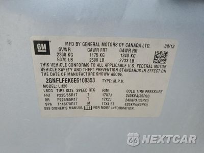 Zdjęcie 13 z 13 samochodu: 2014 CHEVROLET EQUINOX LT VIN:2GNFLFEK6E6108353 - miniatura
