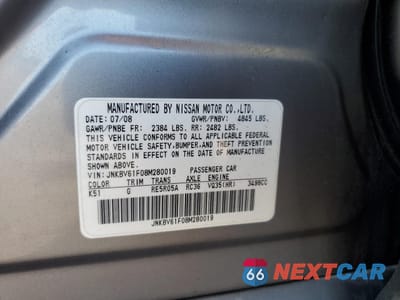 Zdjęcie 14 z 14 samochodu: 2008 INFINITI G35 VIN:JNKBV61F08M280019 - miniatura