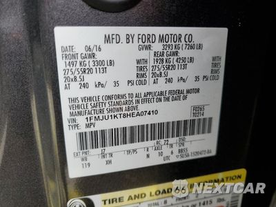Zdjęcie 15 z 16 samochodu: 2017 FORD EXPEDITION LIMITED VIN:1FMJU1KT8HEA07410 - miniatura