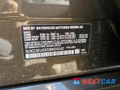 Zdjęcie 14 z 15 samochodu: 2025 BMW X5 XDRIVE40I VIN:5UX23EU0XS9W54542 - miniatura