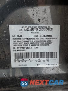 Zdjęcie 14 z 14 samochodu: 2003 MAZDA 6 I VIN:1YVFP80C835M14594 - miniatura