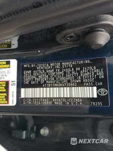 Zdjęcie 12 z 13 samochodu: 2019 TOYOTA CAMRY L VIN:4T1B11HK0KU735862 - miniatura