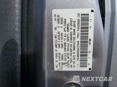 Zdjęcie 12 z 12 samochodu: 2006 HONDA ACCORD EX VIN:1HGCM56836A123646 - miniatura
