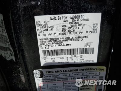 Zdjęcie 12 z 12 samochodu: 2013 FORD F150 SUPERCREW VIN:1FTFW1ET3DFA44191 - miniatura