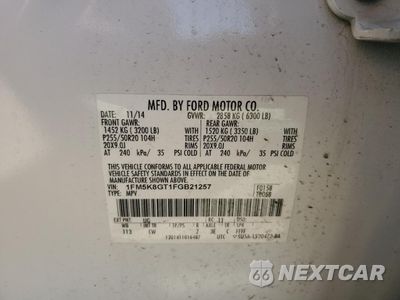 Zdjęcie 15 z 15 samochodu: 2015 FORD EXPLORER SPORT VIN:1FM5K8GT1FGB21257 - miniatura