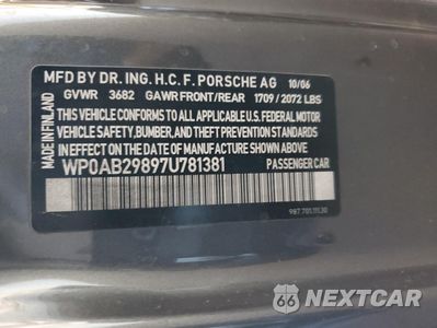 Zdjęcie 12 z 12 samochodu: 2007 PORSCHE CAYMAN S VIN:WP0AB29897U781381 - miniatura