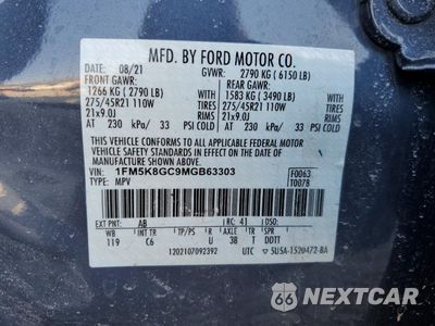 Zdjęcie 14 z 15 samochodu: 2021 FORD EXPLORER ST VIN:1FM5K8GC9MGB63303 - miniatura