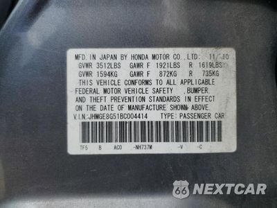 Zdjęcie 12 z 12 samochodu: 2011 HONDA FIT SPORT VIN:JHMGE8G51BC004414 - miniatura