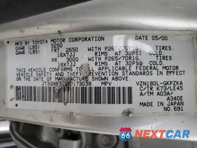 Zdjęcie 14 z 14 samochodu: 2000 TOYOTA 4RUNNER LIMITED VIN:JT3GN87R6Y0173038 - miniatura