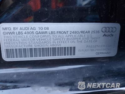 Zdjęcie 12 z 12 samochodu: 2009 AUDI A4 2.0T QUATTRO VIN:WAULF78K29N036280 - miniatura