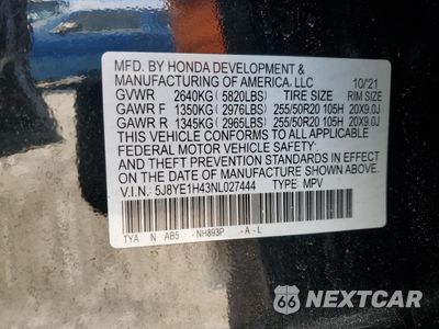 Zdjęcie 13 z 14 samochodu: 2022 ACURA MDX TECHNOLOGY VIN:5J8YE1H43NL027444 - miniatura