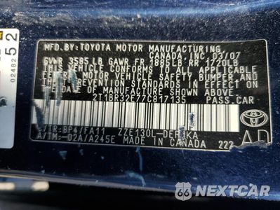 Zdjęcie 14 z 14 samochodu: 2007 TOYOTA COROLLA CE VIN:2T1BR32E77C817135 - miniatura