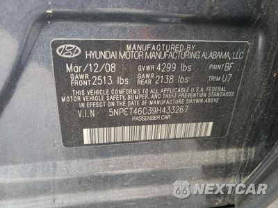 Zdjęcie 13 z 13 samochodu: 2009 HYUNDAI SONATA GLS VIN:5NPET46C39H433267 - miniatura